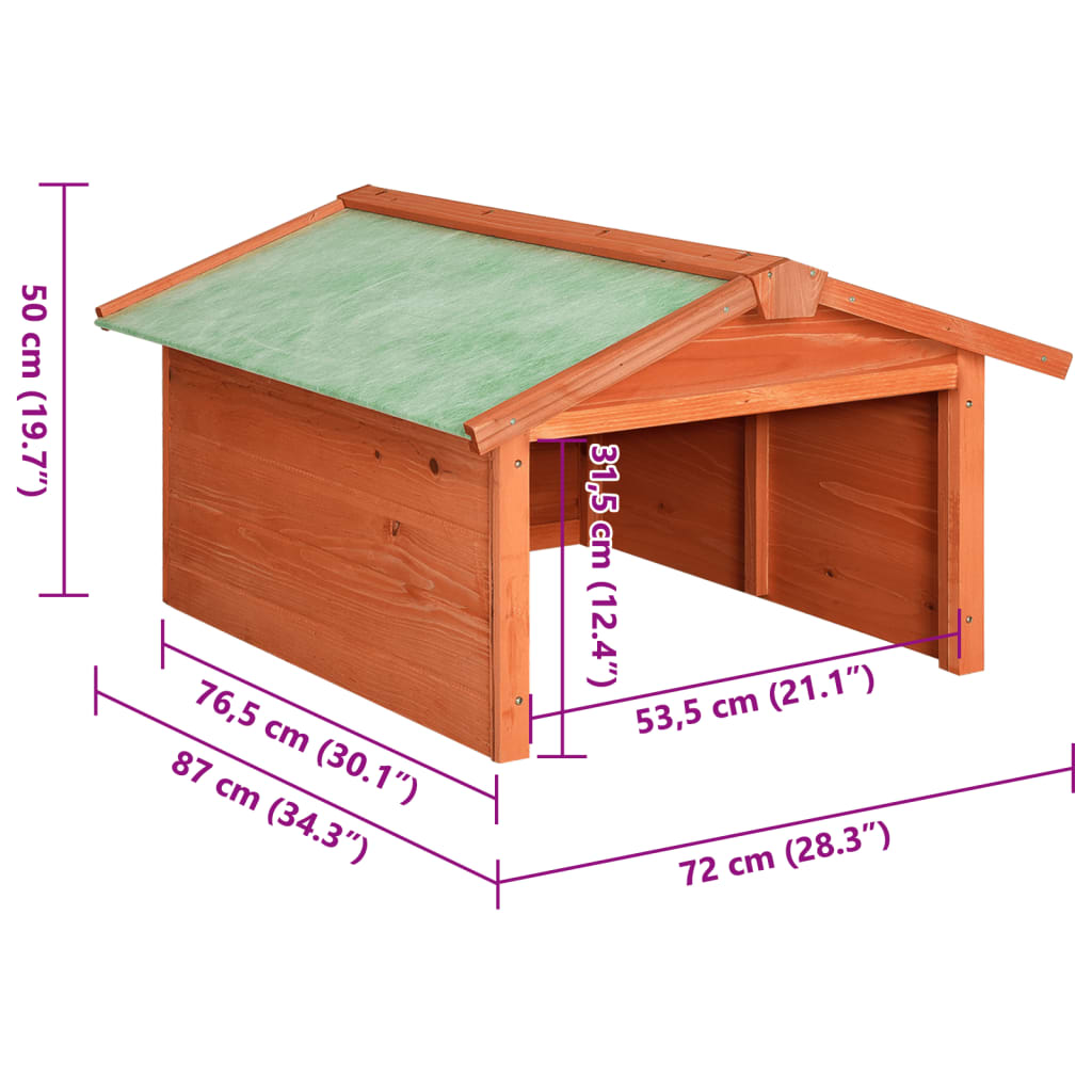 vidaXL Robotic Lawn Mower Canopy 72x87x50 cm solid spruce wood