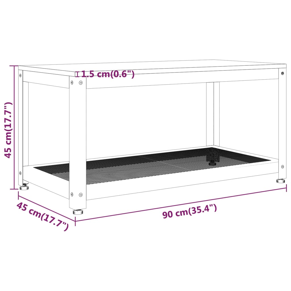 vidaXL Salontafel 90x45x45 cm MDF en ijzer lichtbruin en zwart