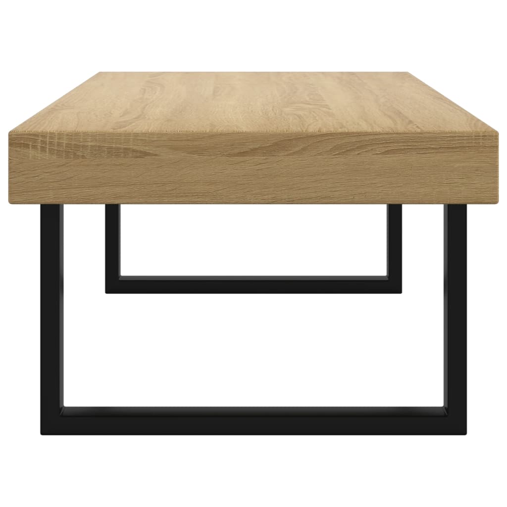 vidaXL Salontafel 120x60x40 cm MDF en ijzer lichtbruin en zwart