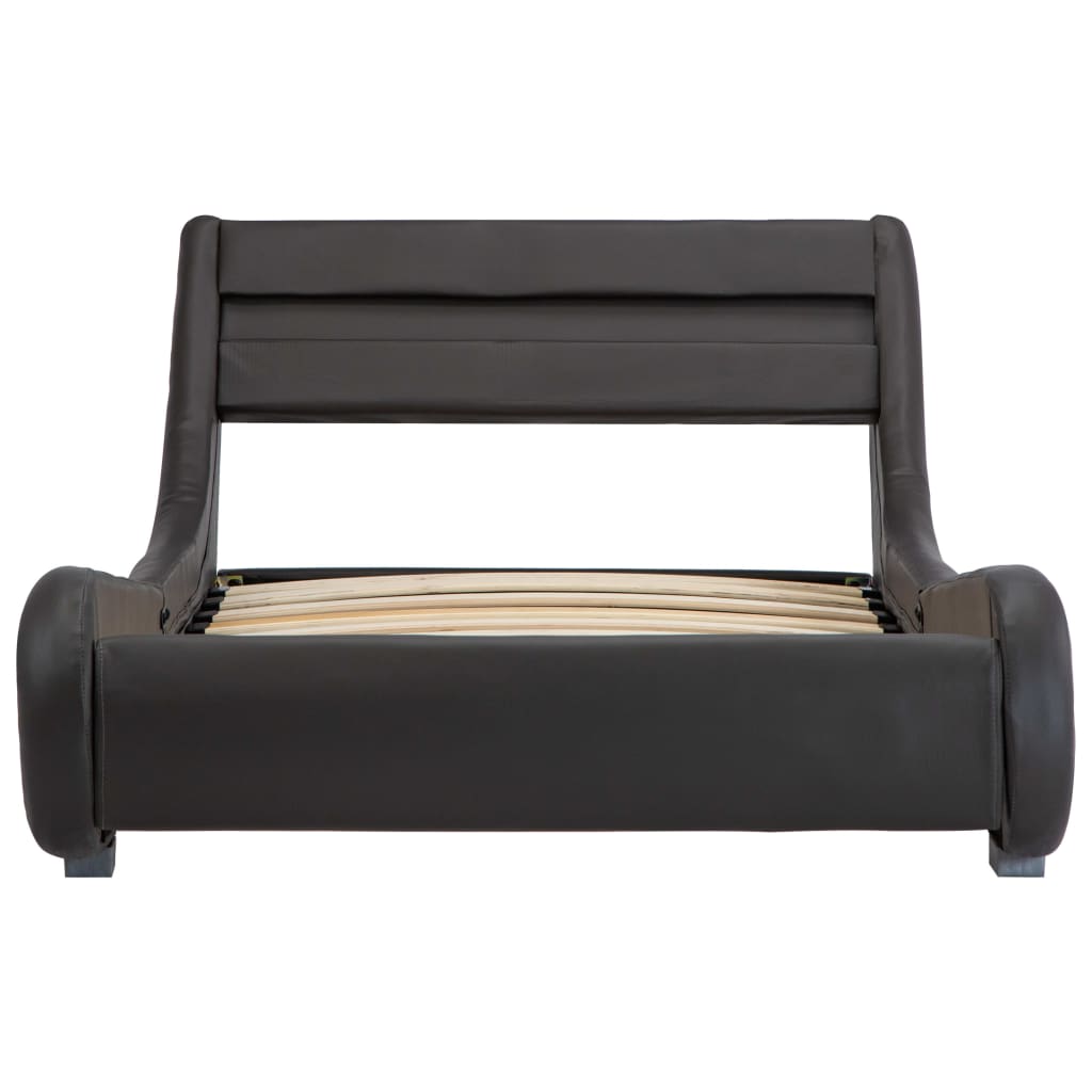 vidaXL Bed frame with LED artificial leather grey 100x200 cm