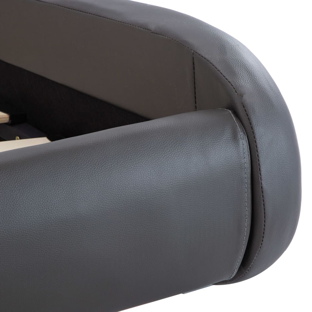 vidaXL Bed frame with LED artificial leather grey 100x200 cm