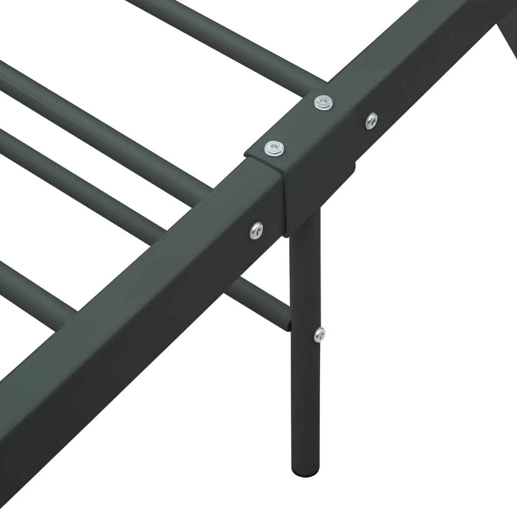 vidaXL Metal Bed Frame Grey 90x200 cm