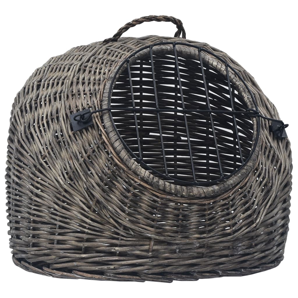 vidaXL Kattendrager 45x35x35 cm natuurlijk wilgenhout grijs
