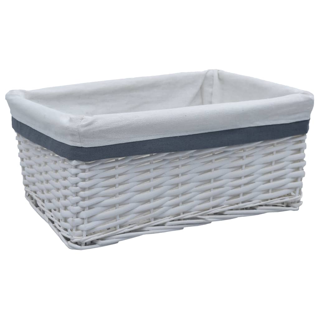 vidaXL 3-Piece Stackable Willow Basket Set White
