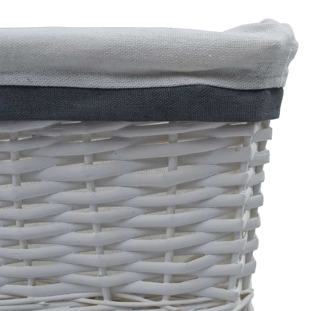 vidaXL 3-Piece Stackable Willow Basket Set White
