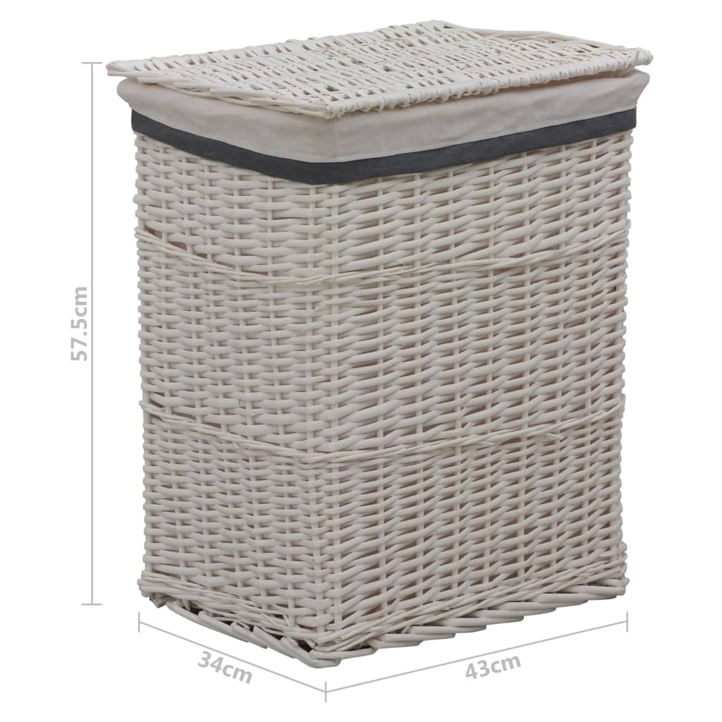 vidaXL Laundry basket willow white