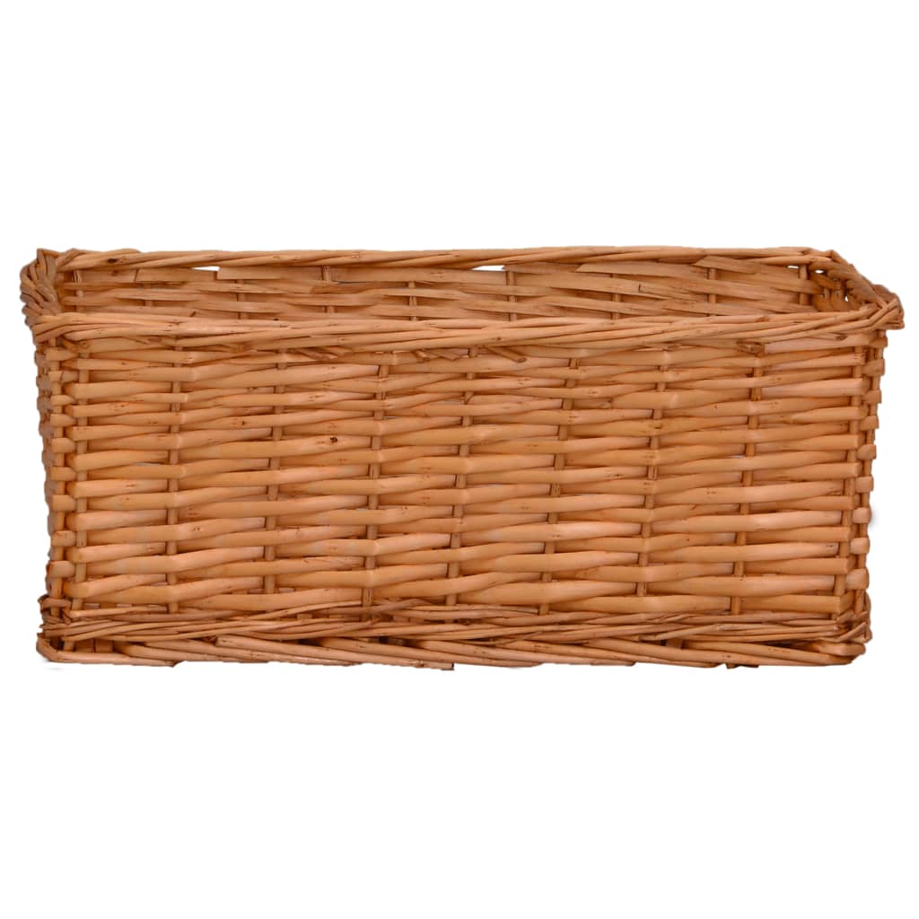 vidaXL 4-Piece Stackable Willow Basket Set Brown