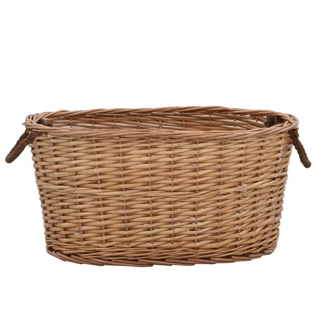 vidaXL Log Basket with Handles 56x40x28 cm Natural Willow