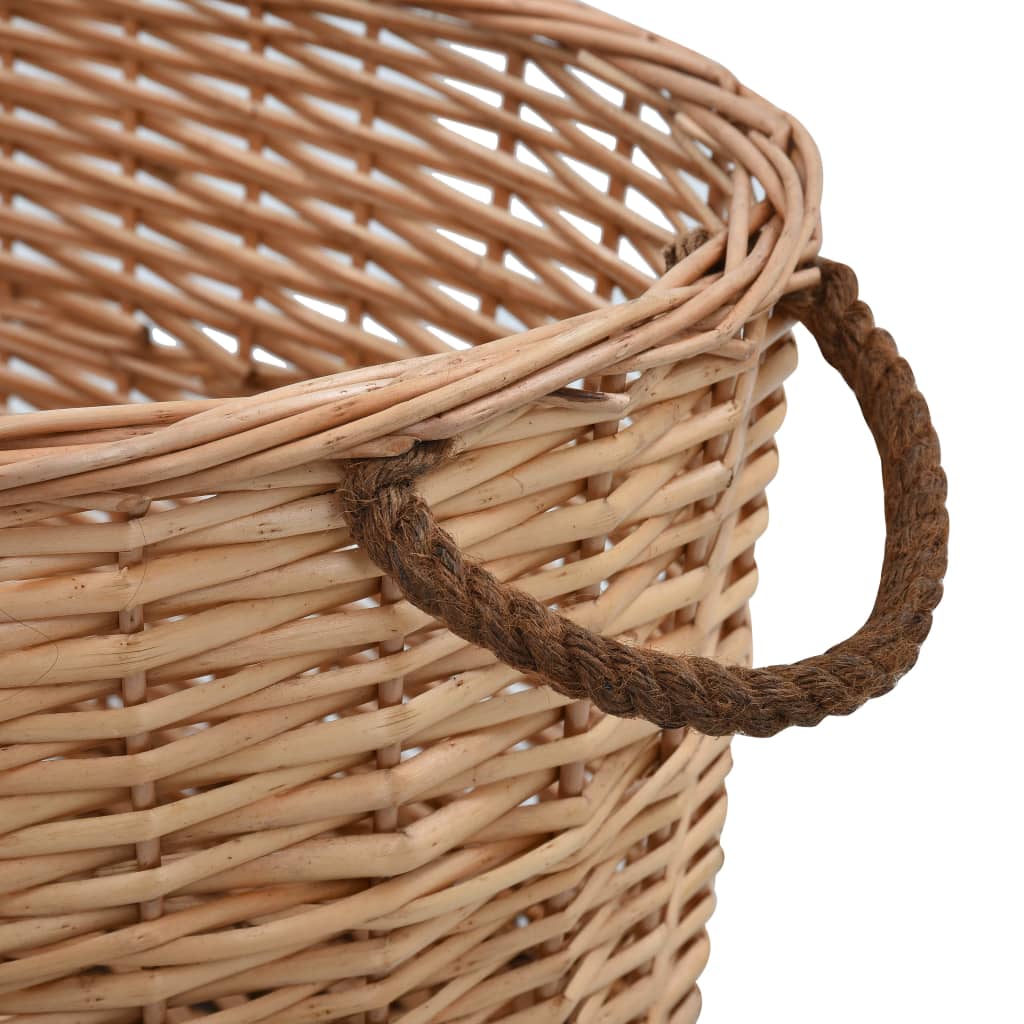 vidaXL Log Basket with Handles 56x40x28 cm Natural Willow