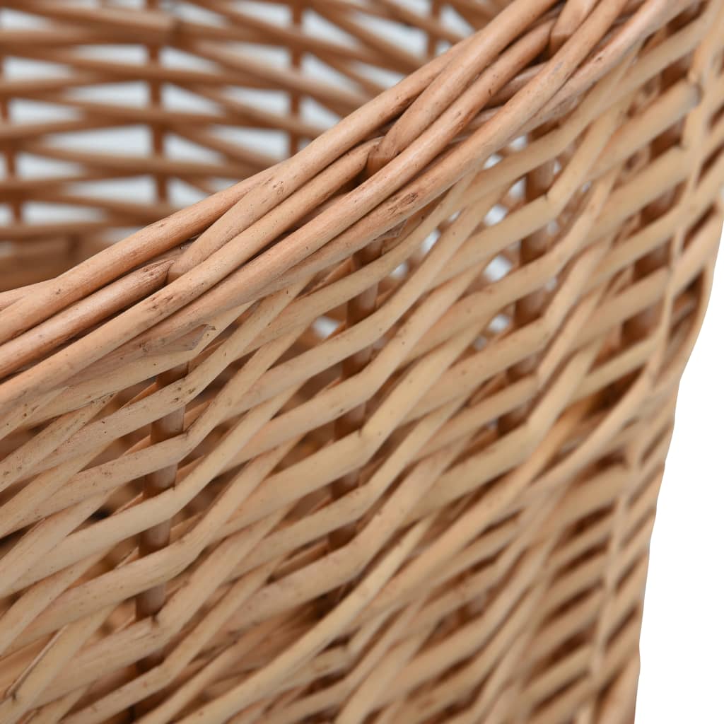 vidaXL Log Basket with Handles 56x40x28 cm Natural Willow