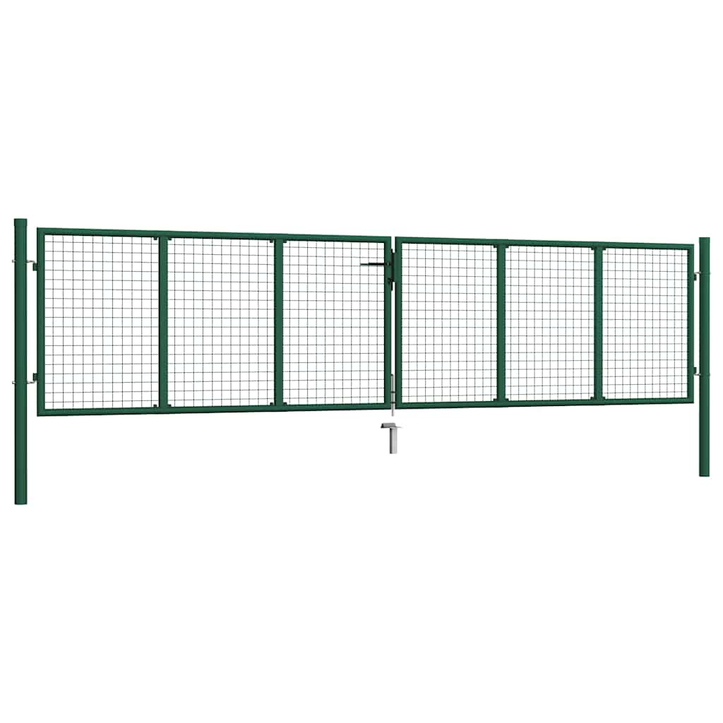 vidaXL Mesh Garden Fence Steel 400x75 cm Green