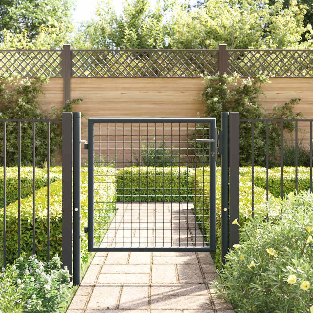 vidaXL Garden fence mesh galvanized steel 100x75 cm grey