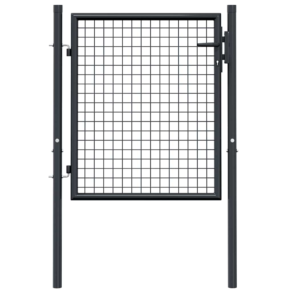 vidaXL Garden fence mesh galvanized steel 100x75 cm grey