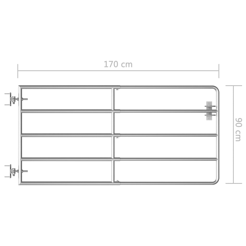 vidaXL Porte avec 5 supports (95-170)x90 cm acier inoxydable couleur argent