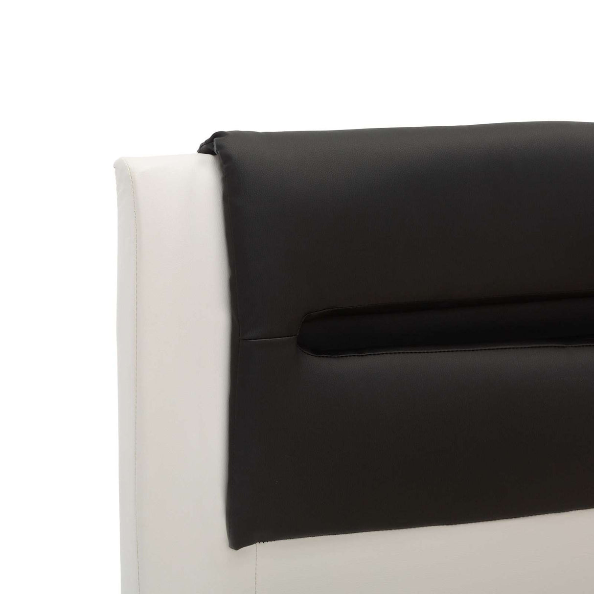 vidaXL Bed Frame with Headboard White and Black 120x200 cm Faux Leather