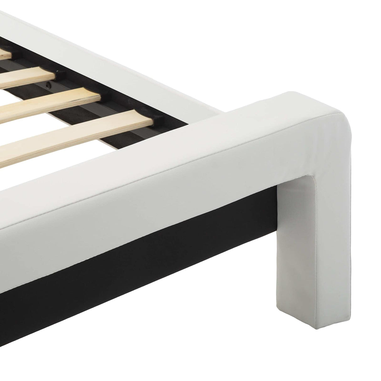 vidaXL Bed Frame with Headboard White and Black 120x200 cm Faux Leather