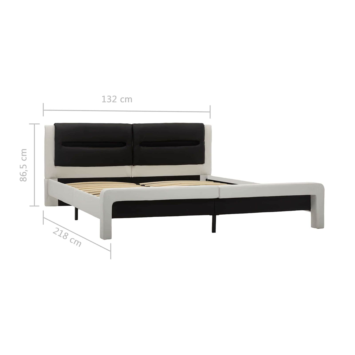 vidaXL Bed Frame with Headboard White and Black 120x200 cm Faux Leather