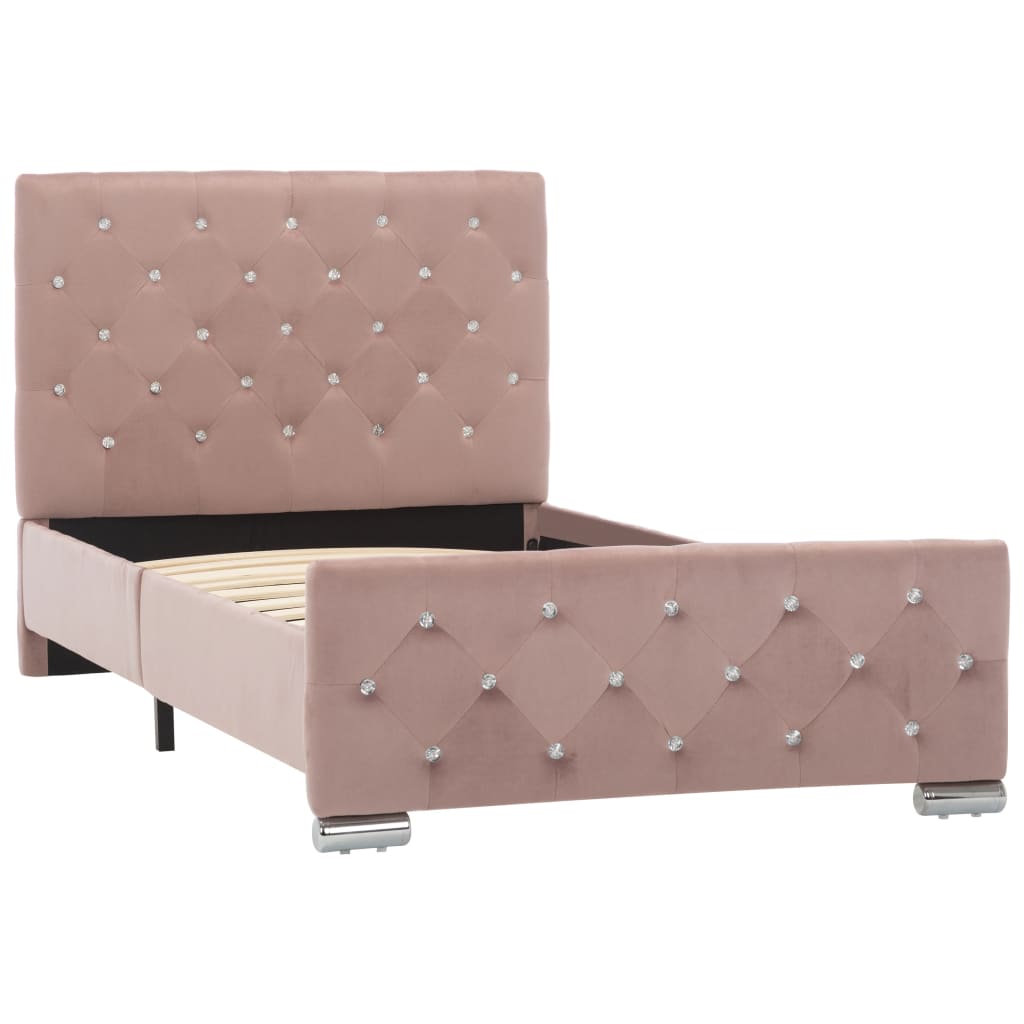vidaXL Bed Frame Velvet Pink 90x200 cm