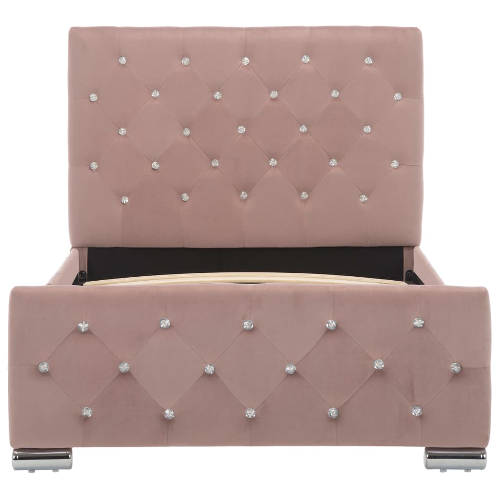 vidaXL Bed Frame Velvet Pink 90x200 cm