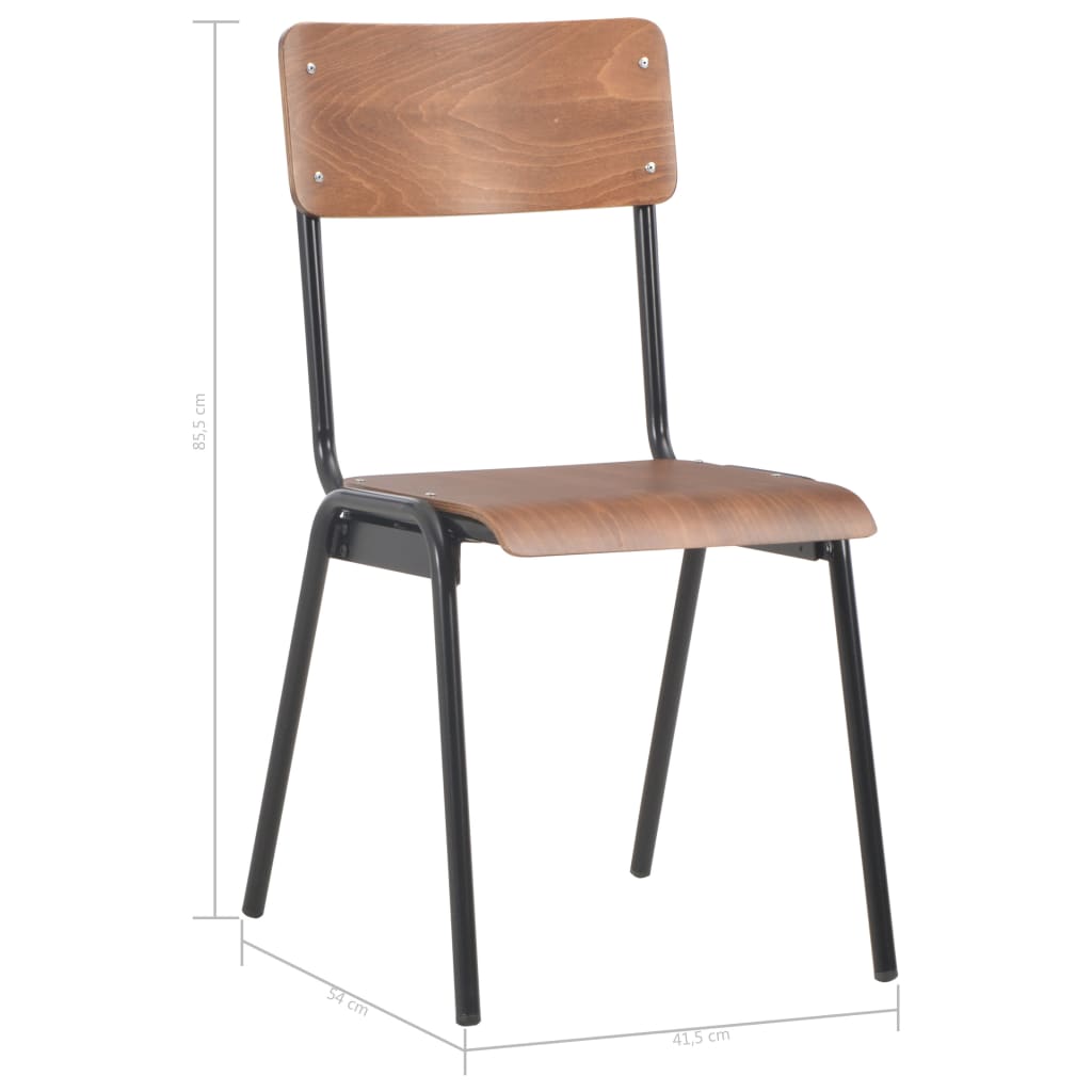 vidaXL Eetkamerstoelen 6 st multiplex marron