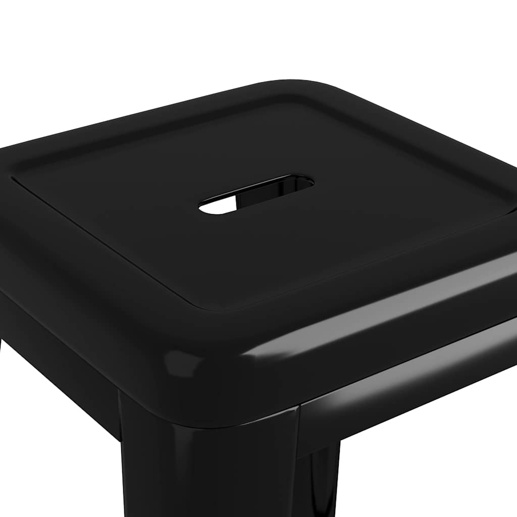vidaXL Bar Stools 2 pcs stackable metal black