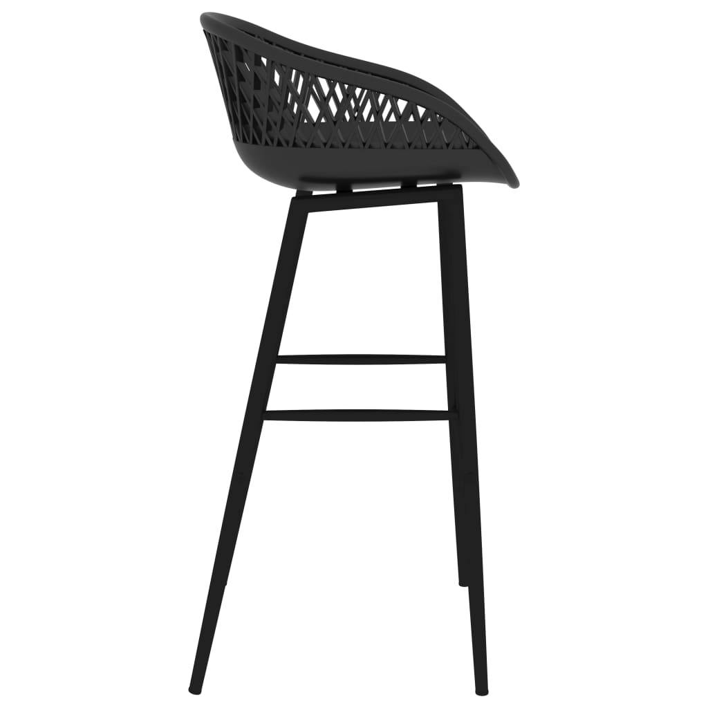 vidaXL Bar stools 2 pcs black