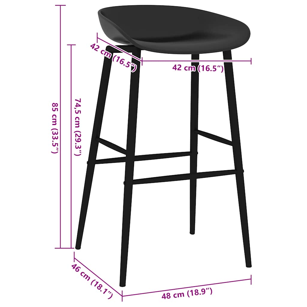 vidaXL Barstoelen 2 st zwart