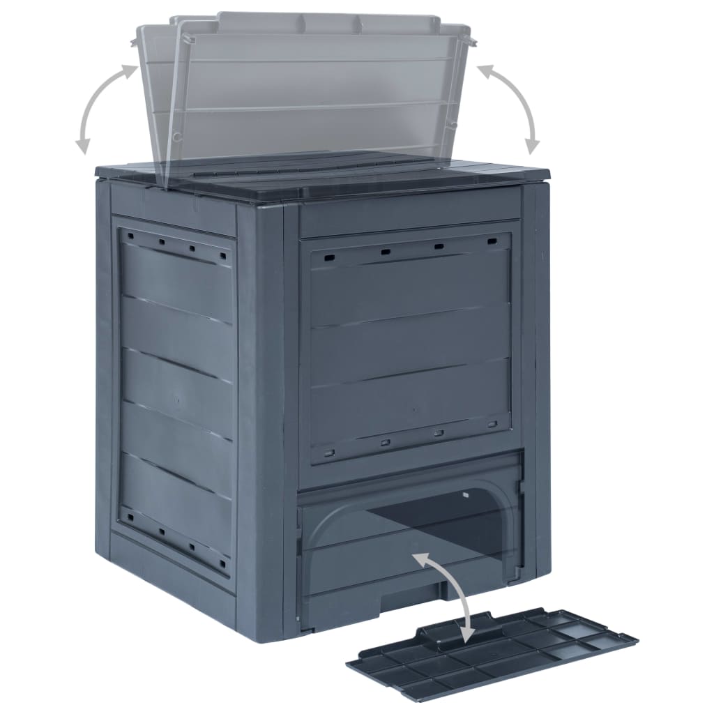 vidaXL Compostbakken 2 st 520 L 60x60x73 cm grijs