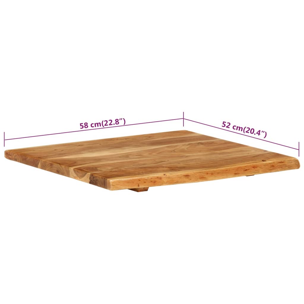 vidaXL Washbasin countertop 58x52x2.5 cm solid acacia wood