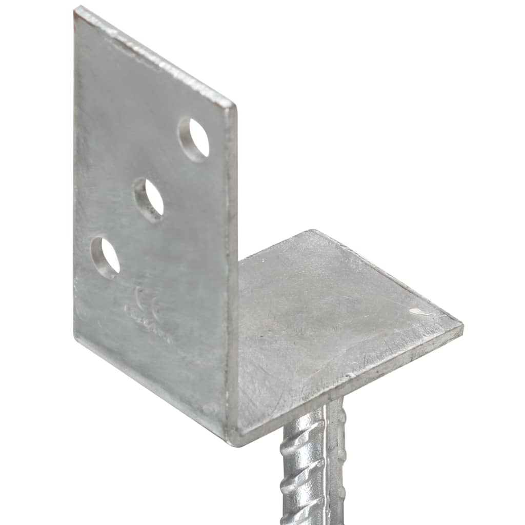 vidaXL Grondankers 6 st 8x6x30 cm gegalvaniseerd staal zilverkleurig
