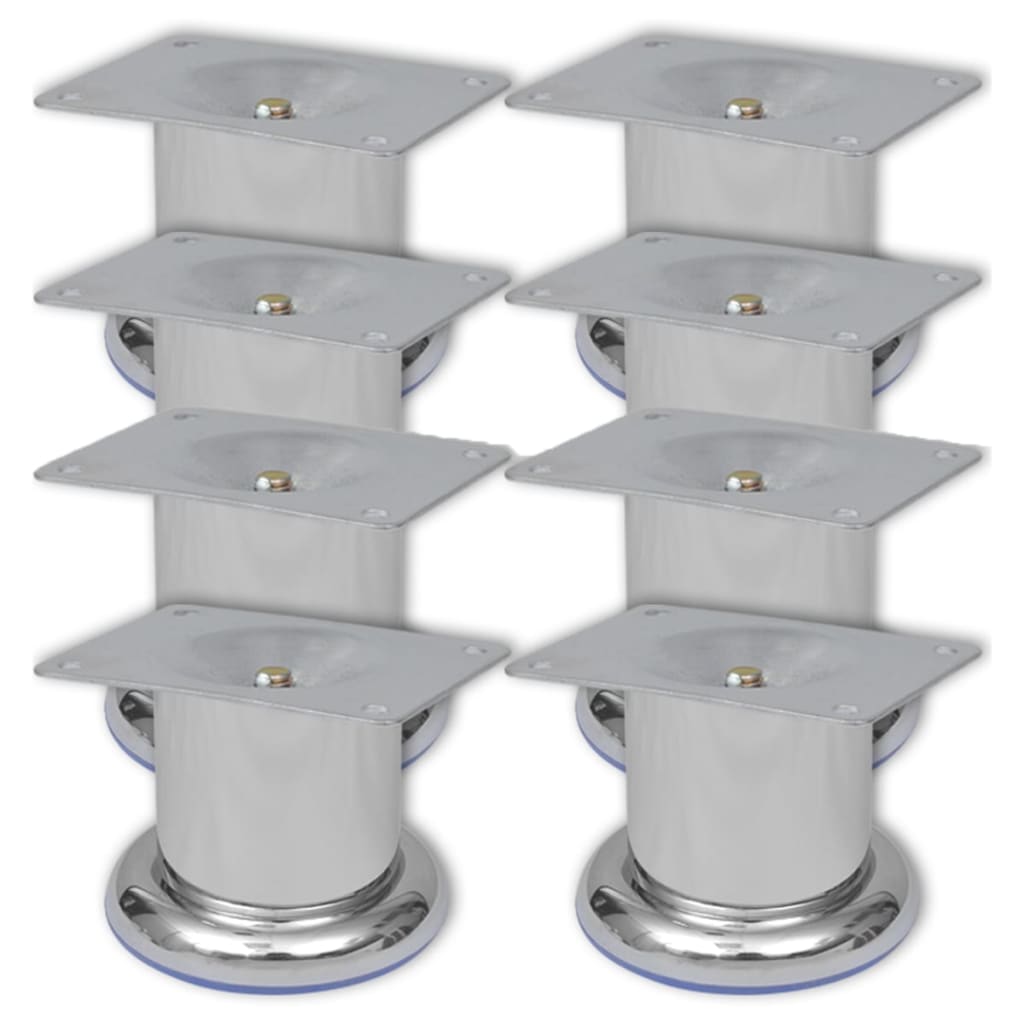 vidaXL Bankpoten rond 8 st 60 mm chroomkleurig