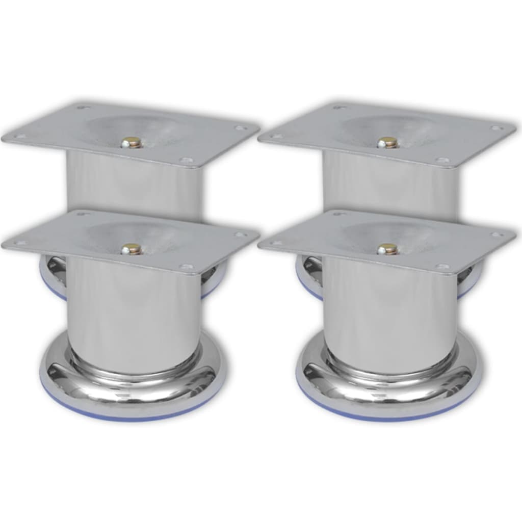 vidaXL Bankpoten rond 8 st 60 mm chroomkleurig