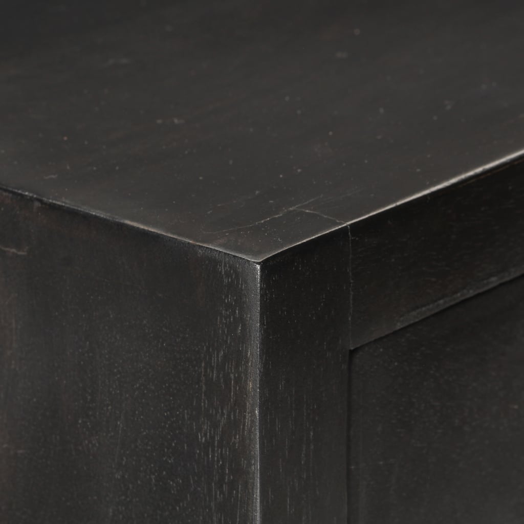 vidaXL Ladekast 45x30x105 cm massief mangohout zwart en goudkleurig