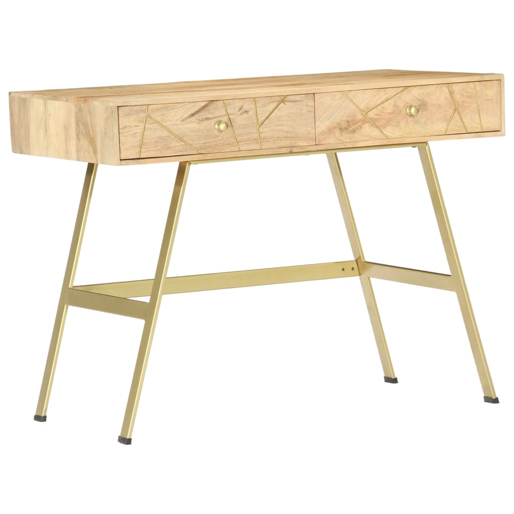 vidaXL Schrijftafel met lades 100x55x75 cm massief mangohout