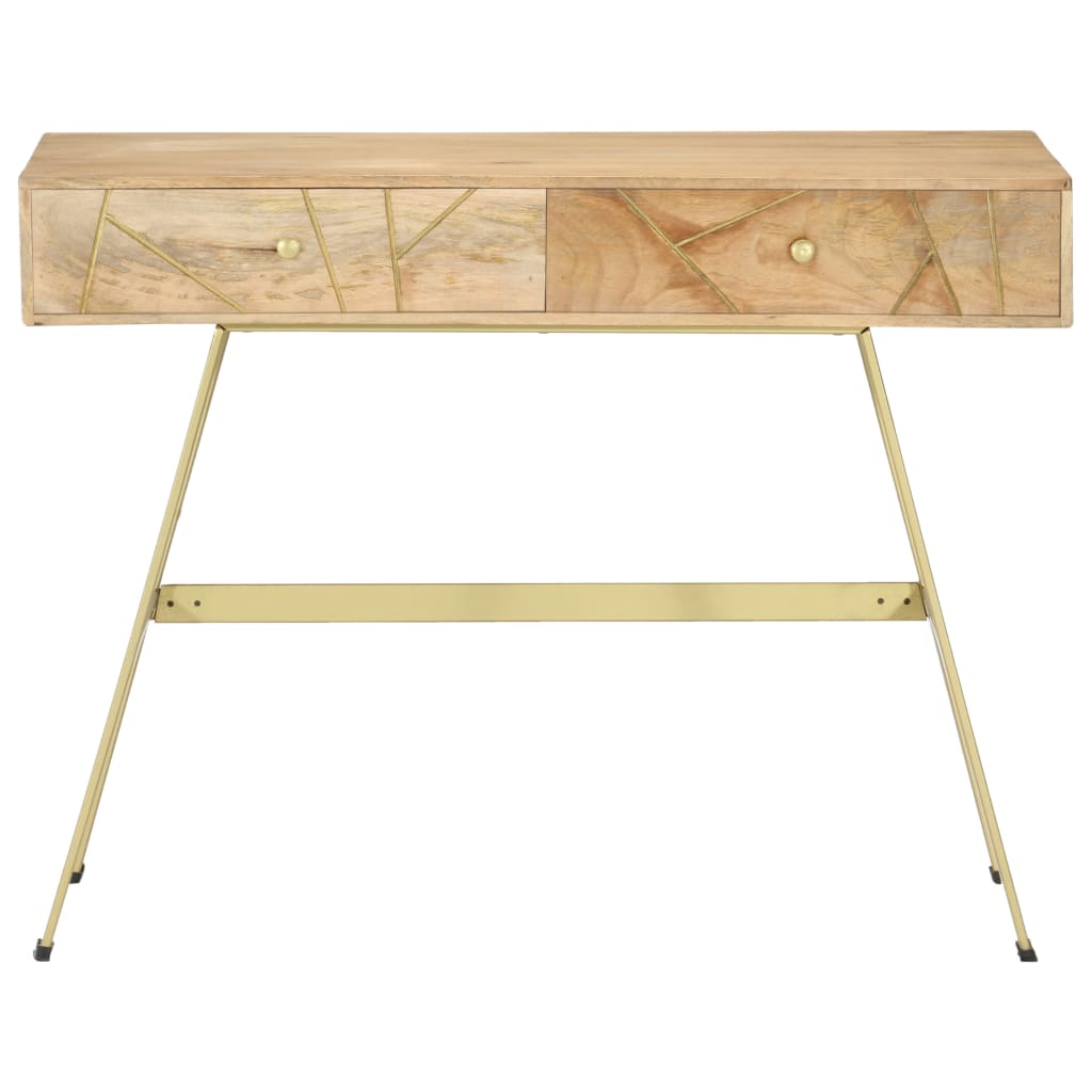 vidaXL Schrijftafel met lades 100x55x75 cm massief mangohout