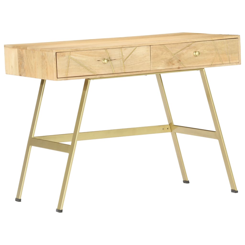vidaXL Schrijftafel met lades 100x55x75 cm massief mangohout