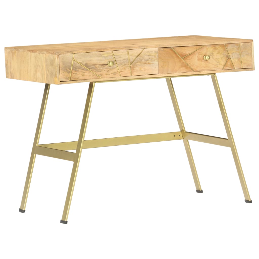 vidaXL Schrijftafel met lades 100x55x75 cm massief mangohout