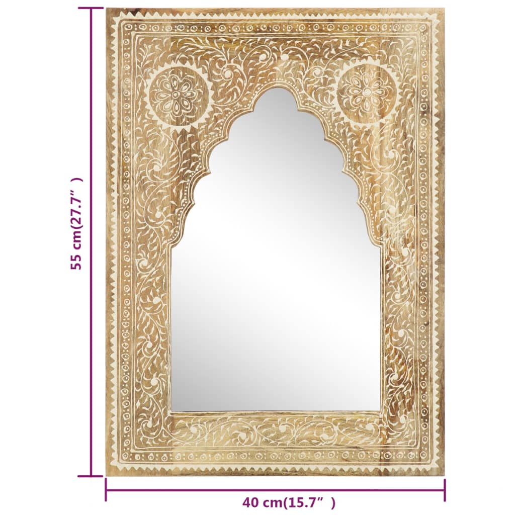vidaXL Hand-Painted Mirror 40x55 cm Solid Mango Wood