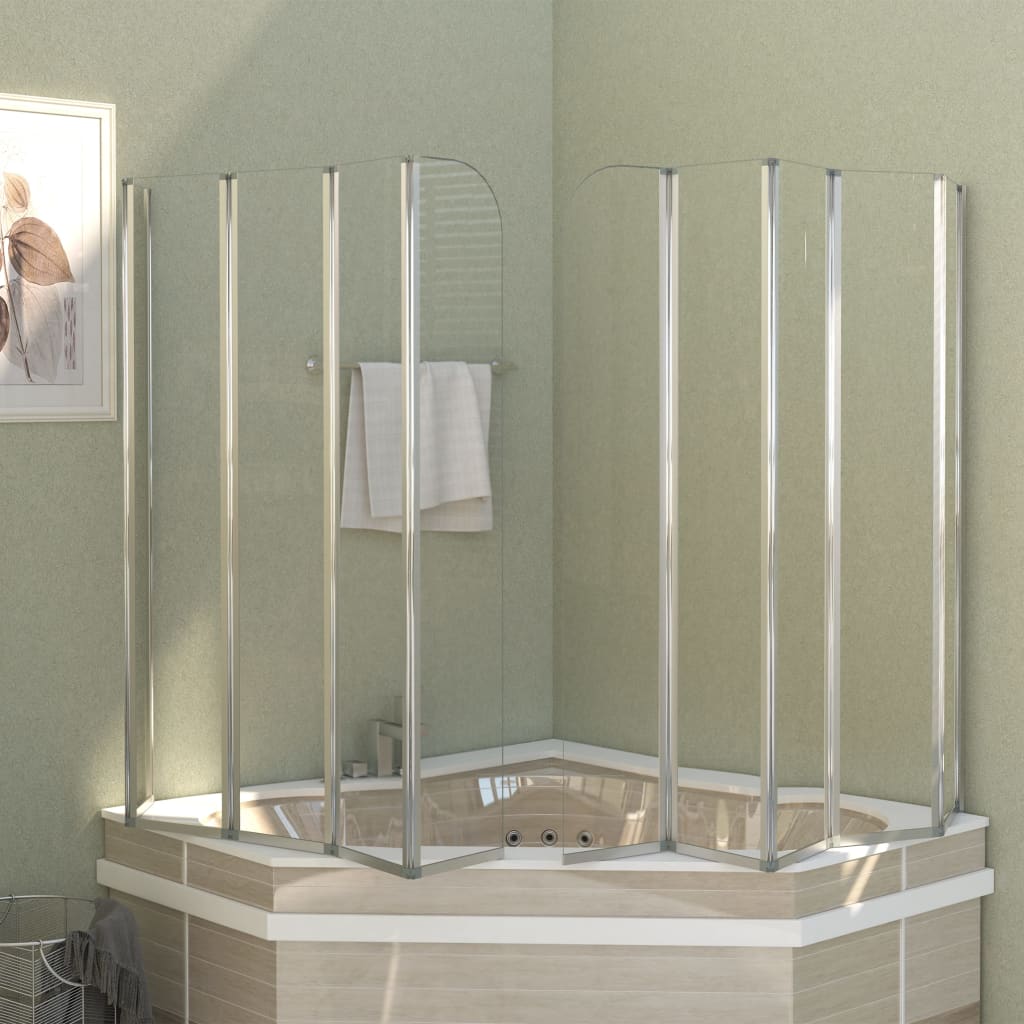 vidaXL Bath Screen 120x140 cm Tempered Glass Transparent
