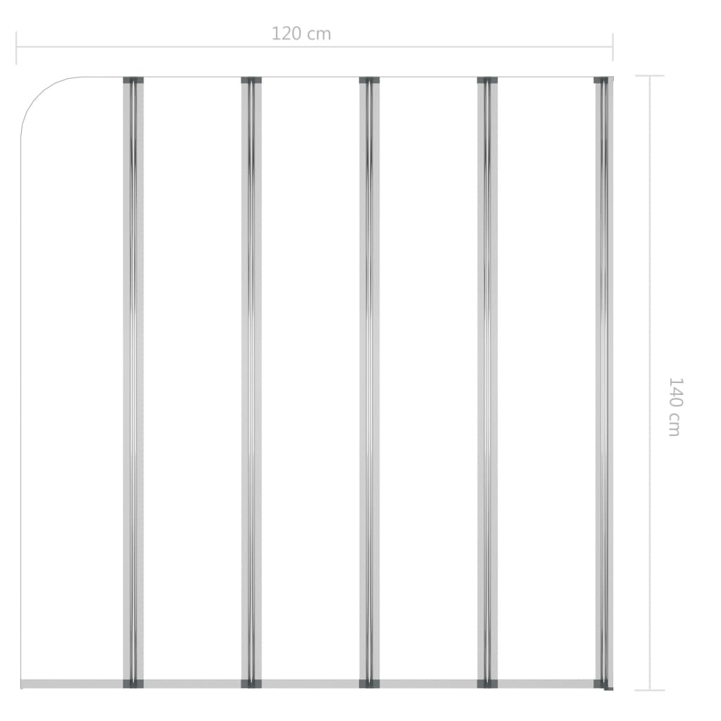 vidaXL Bath Screen 120x140 cm Tempered Glass Transparent