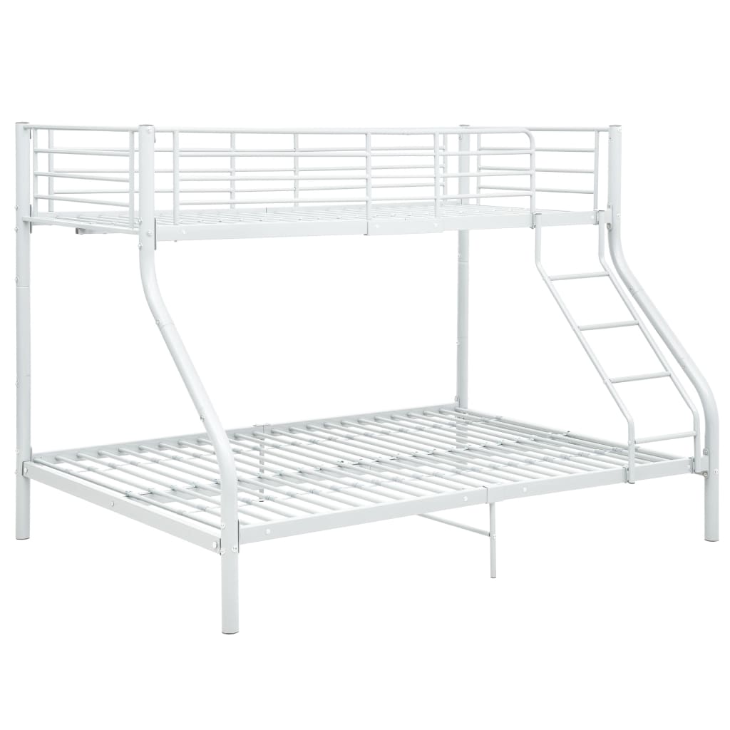 vidaXL Bunk Bed Frame Metal White 140x200 cm/90x200 cm