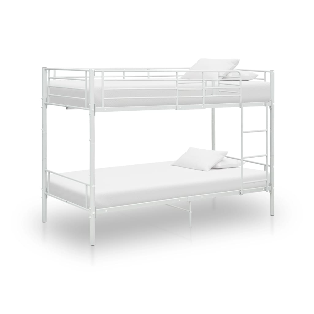 vidaXL Bunk Bed Metal White 90x200 cm
