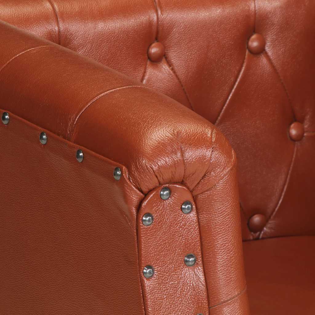 vidaXL Fauteuil echt leer bruin