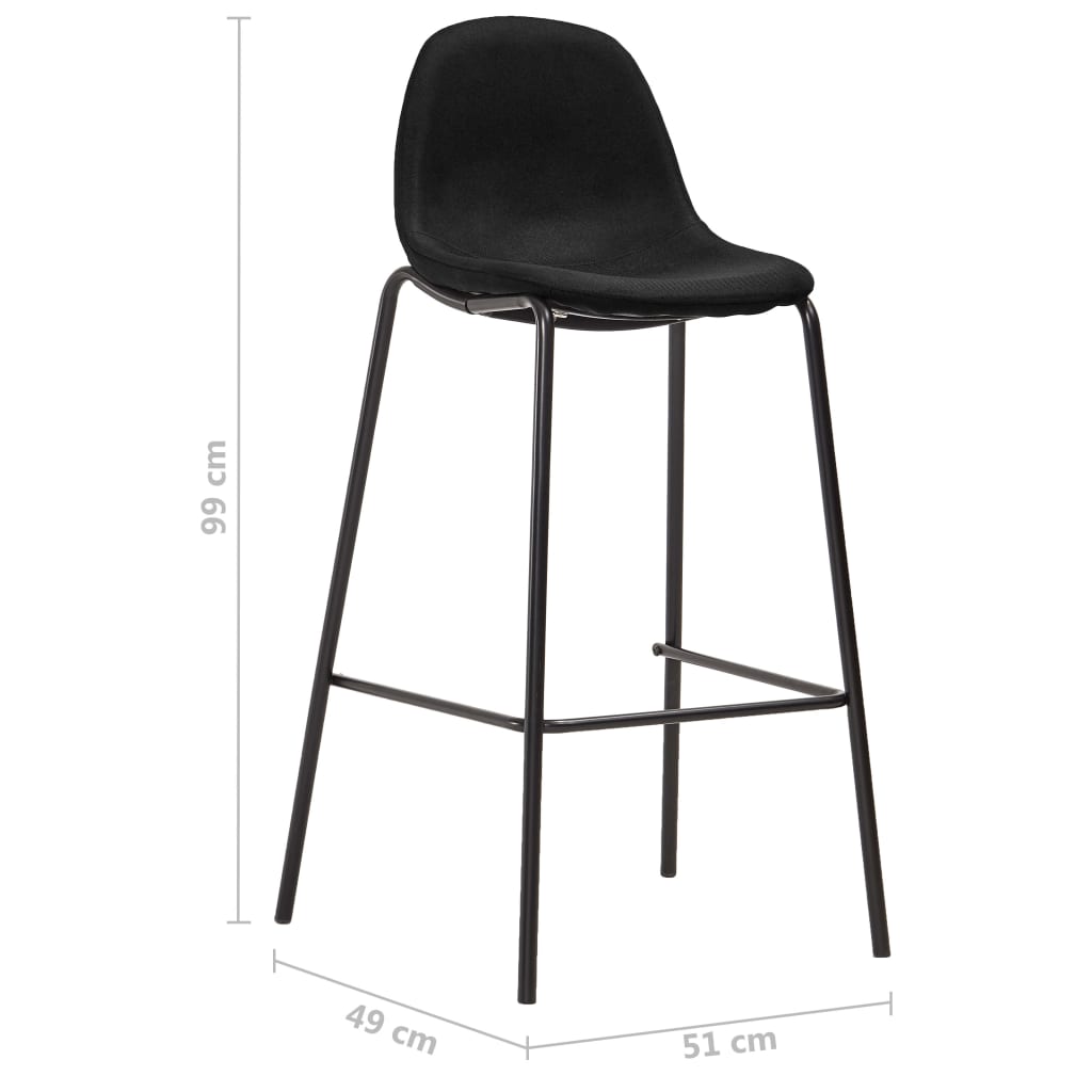 vidaXL Barstoelen 6 stof noir