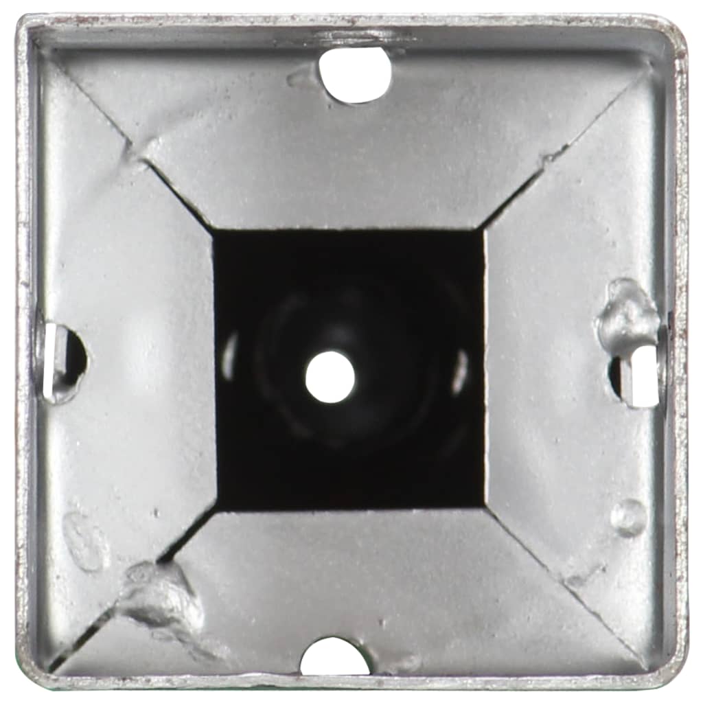vidaXL Ground Spikes 2 pcs 7x7x56 cm galvanized steel silver-colored