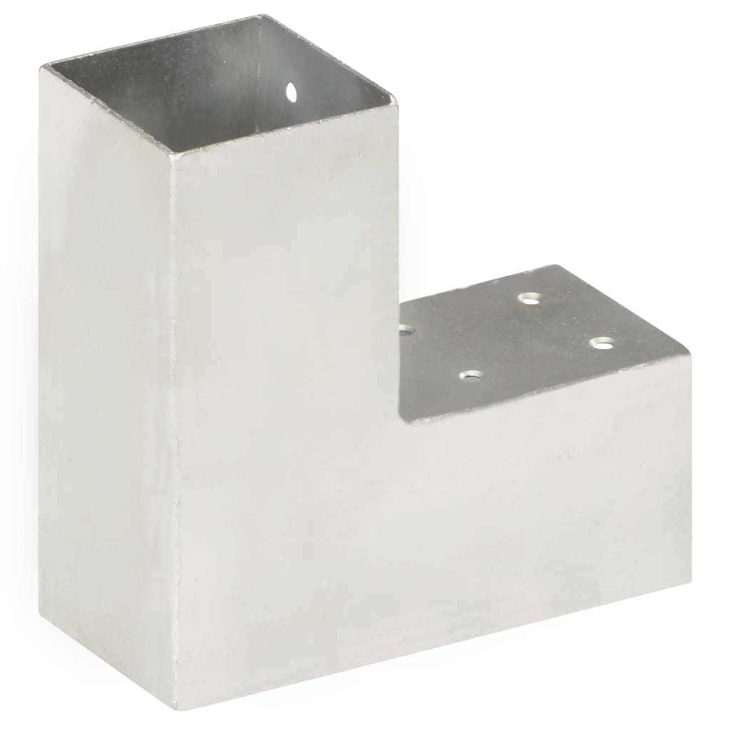 vidaXL Post Connector L-shape 71x71 mm Galvanized Metal