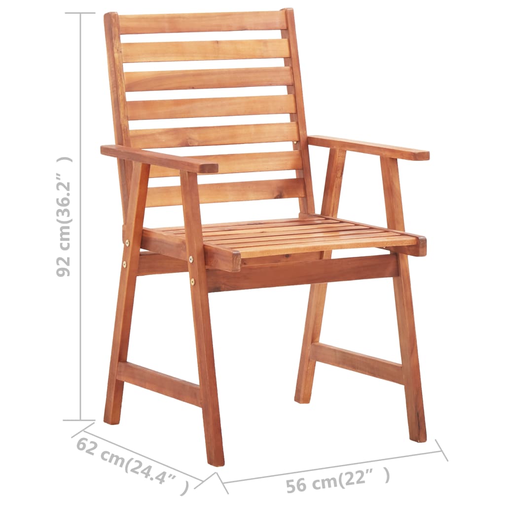 vidaXL Garden Chairs 4 pcs Solid Acacia Wood