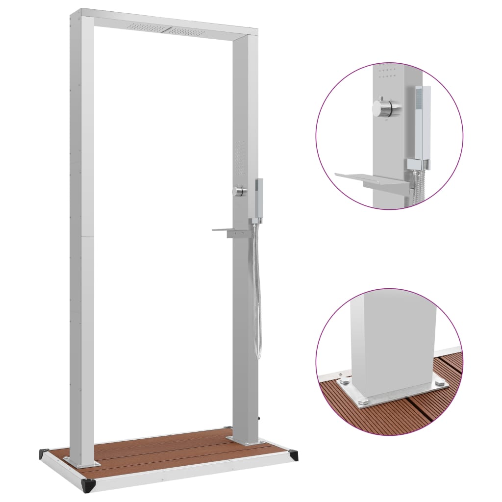 vidaXL Outdoor Shower with Tray HKC Stainless Steel