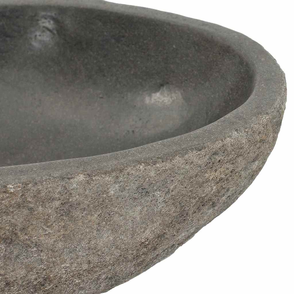 vidaXL Oval Wash Basin (29-38)x(24-31) cm River Stone