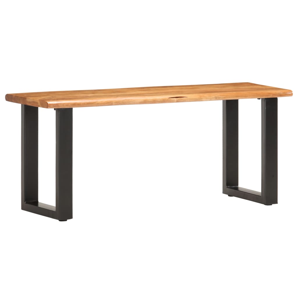 vidaXL Tree Trunk Bench 110 cm Solid Acacia Wood and Steel